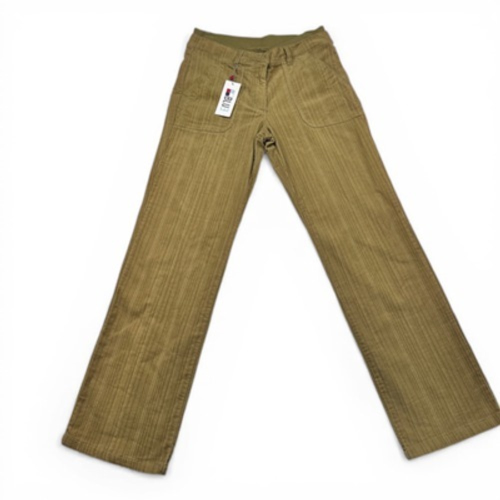 BLUE Corduroy Pants Womens 40 Brown Straight Leg‎ Stretch Casual Portugal New